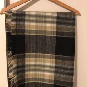 Large square plaid scarf/poncho/wrap